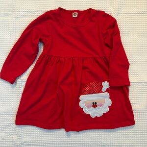 Red Long Sleeve Dress with Santa Patch